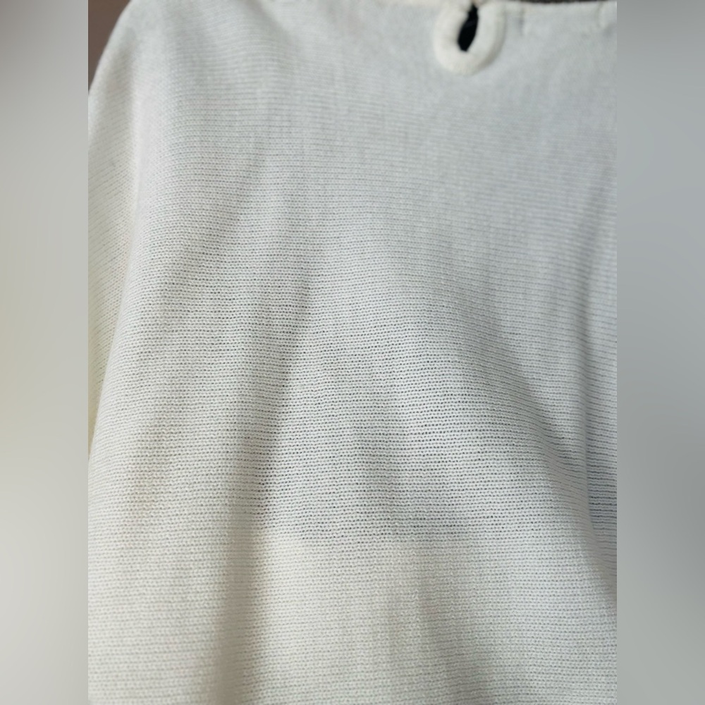 Sequin Embellished Sweater – White Knit with Black & Silver Accents - Picture 9 of 12